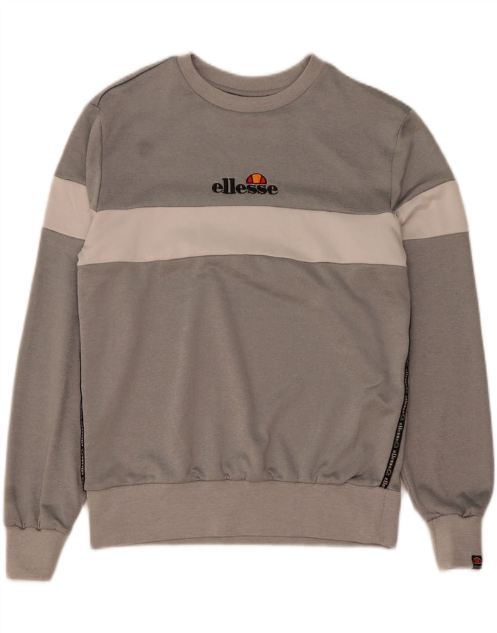Ellesse Mens Graphic Sweatshirt Jumper Medium Grey Colourblock Polyester