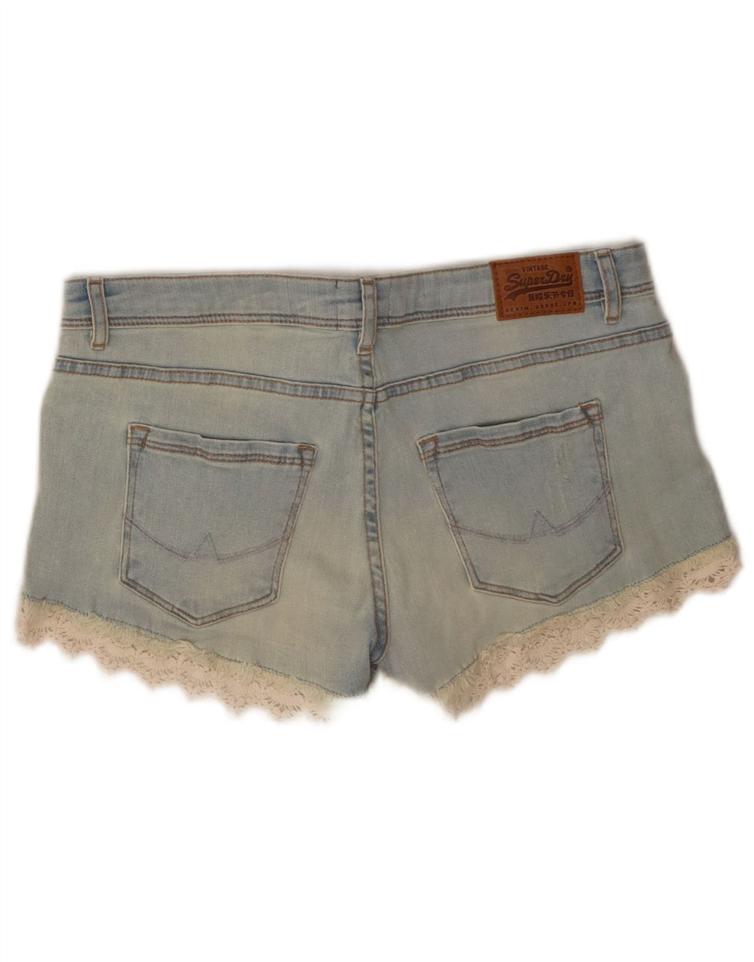 Pantaloncini di jeans da donna Superdry W28 cotone blu medio
