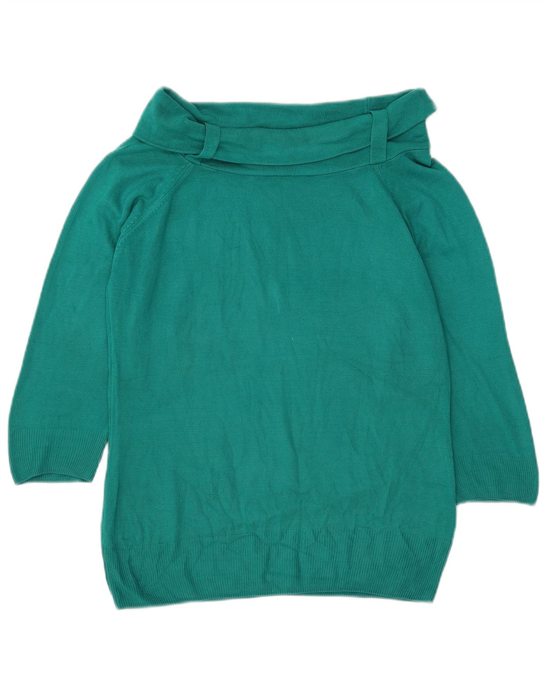 Marks & Spencer Womens Roll Neck Jumper Sweater UK 14 Medium Green