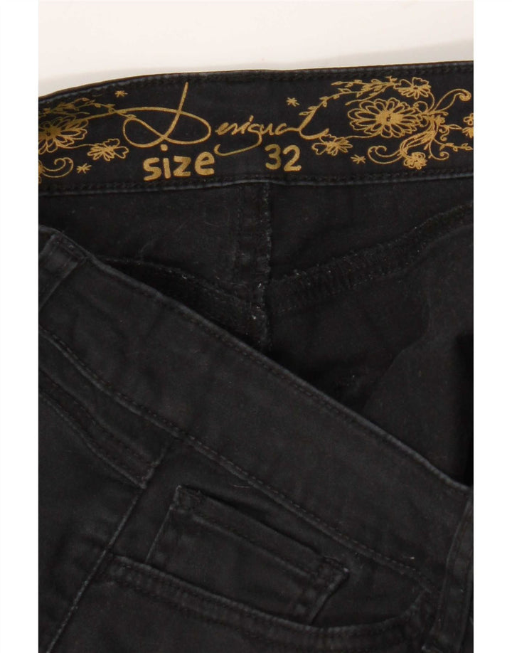 Desigual Womens Skinny Jeans W32 L32 Black Houndstooth