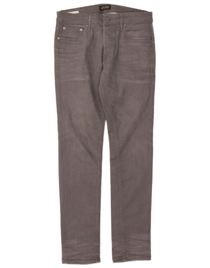 Jack & Jones Mens Tim Slim Jeans W31 L32 Grey Cotton