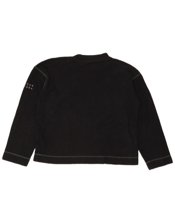 Guess Dametop Langærmet UK 14 Medium Sort Bomuld