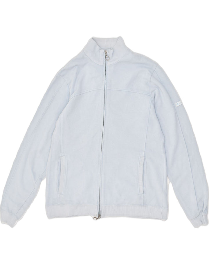 CHAMPION Womens Tracksuit Top Jacket UK 14 Medium Blue Cotton | Vintage Champion | Thrift | Second-Hand Champion | Used Clothing | Messina Hembry 