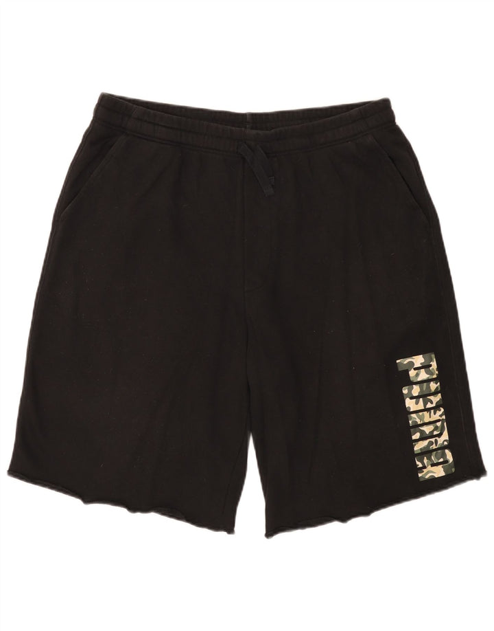 Puma Mens Graphic Sport Shorts Large  Black Cotton