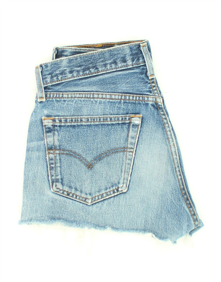 Pantaloncini di jeans vintage da donna LEVI'S W31 cotone blu medio