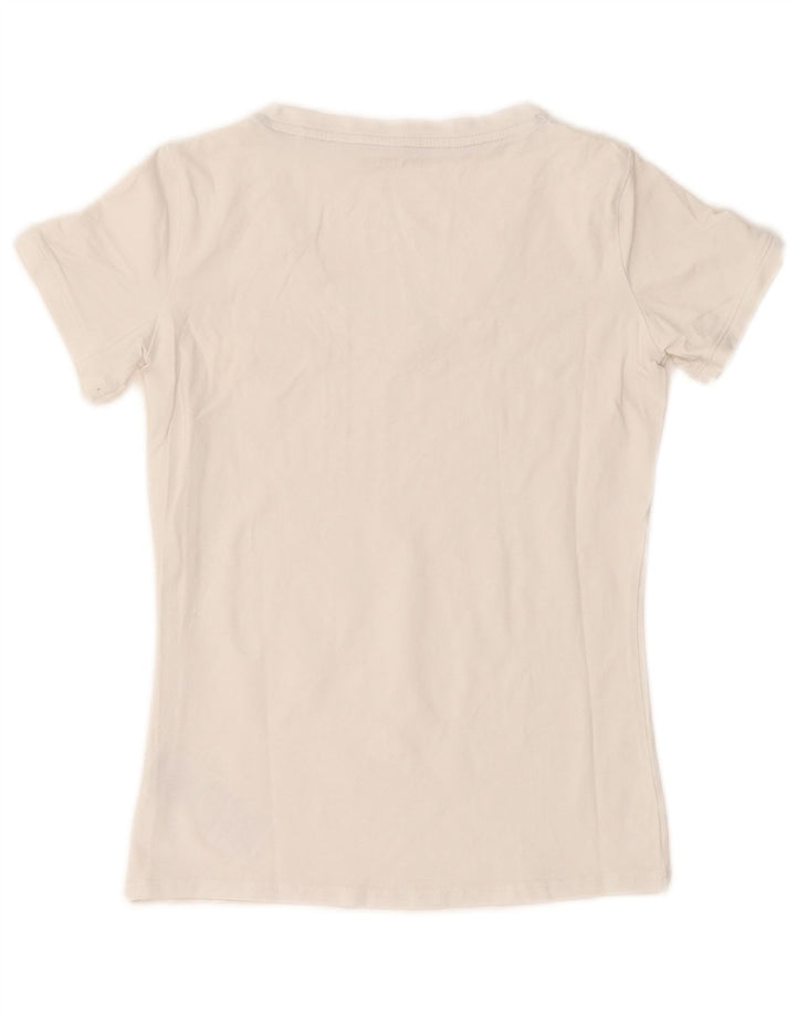 Guess Womens T-Shirt Top UK 12 Medium White Cotton