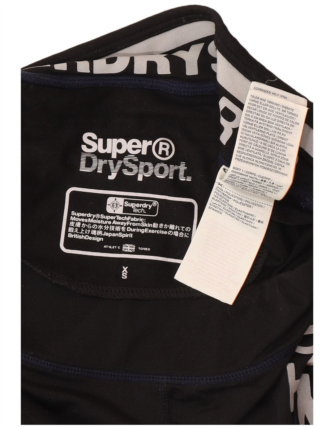 Superdry Womens Graphic Capri Leggings UK 6 XS Black Polyester