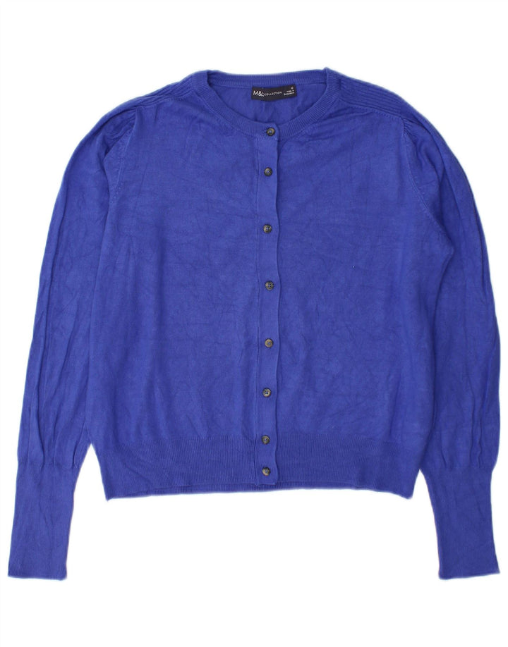 Marks & Spencer Dame Cardigan Sweater UK 12 Medium Blue Viscose