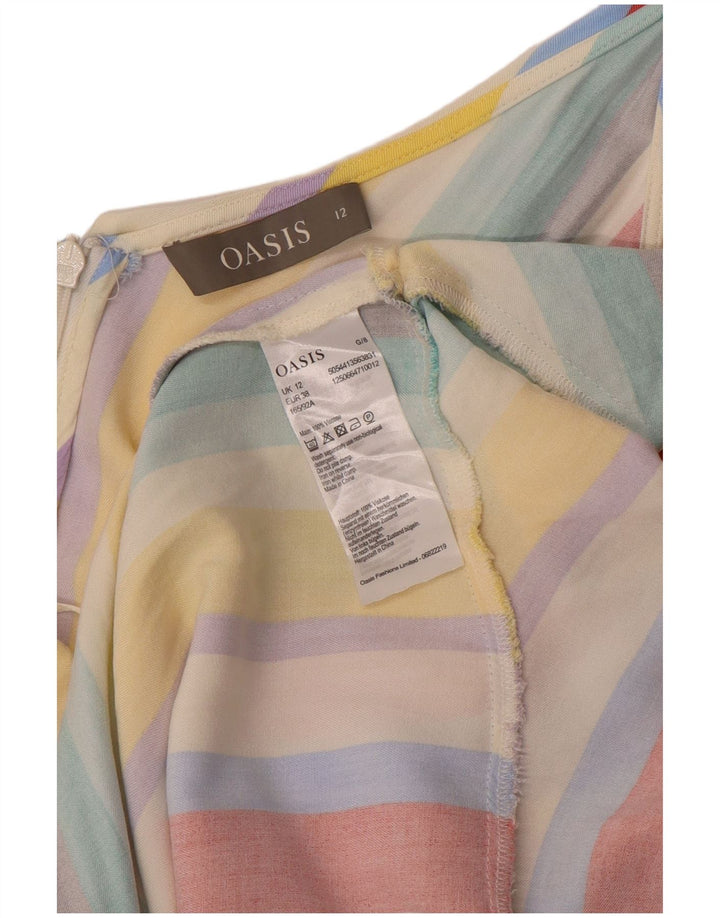 Oasis Damen-Sommerkleid, Größe M, mehrfarbig, gestreift, Viskose, UK 42