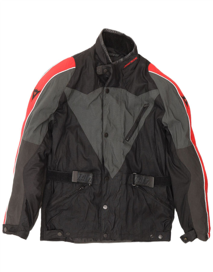 DAINESE Herre Motorcykel Biker Jacket Størrelse 48 Medium Sort Colourblock