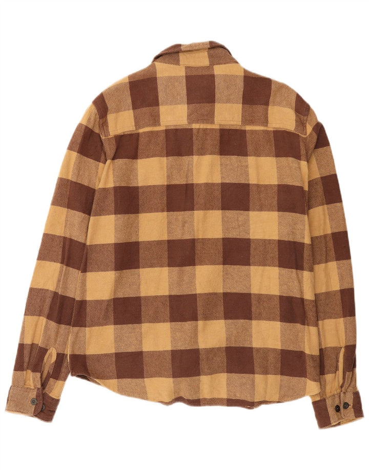 HUF Mens Flannel Shirt Large Brown Gingham Cotton