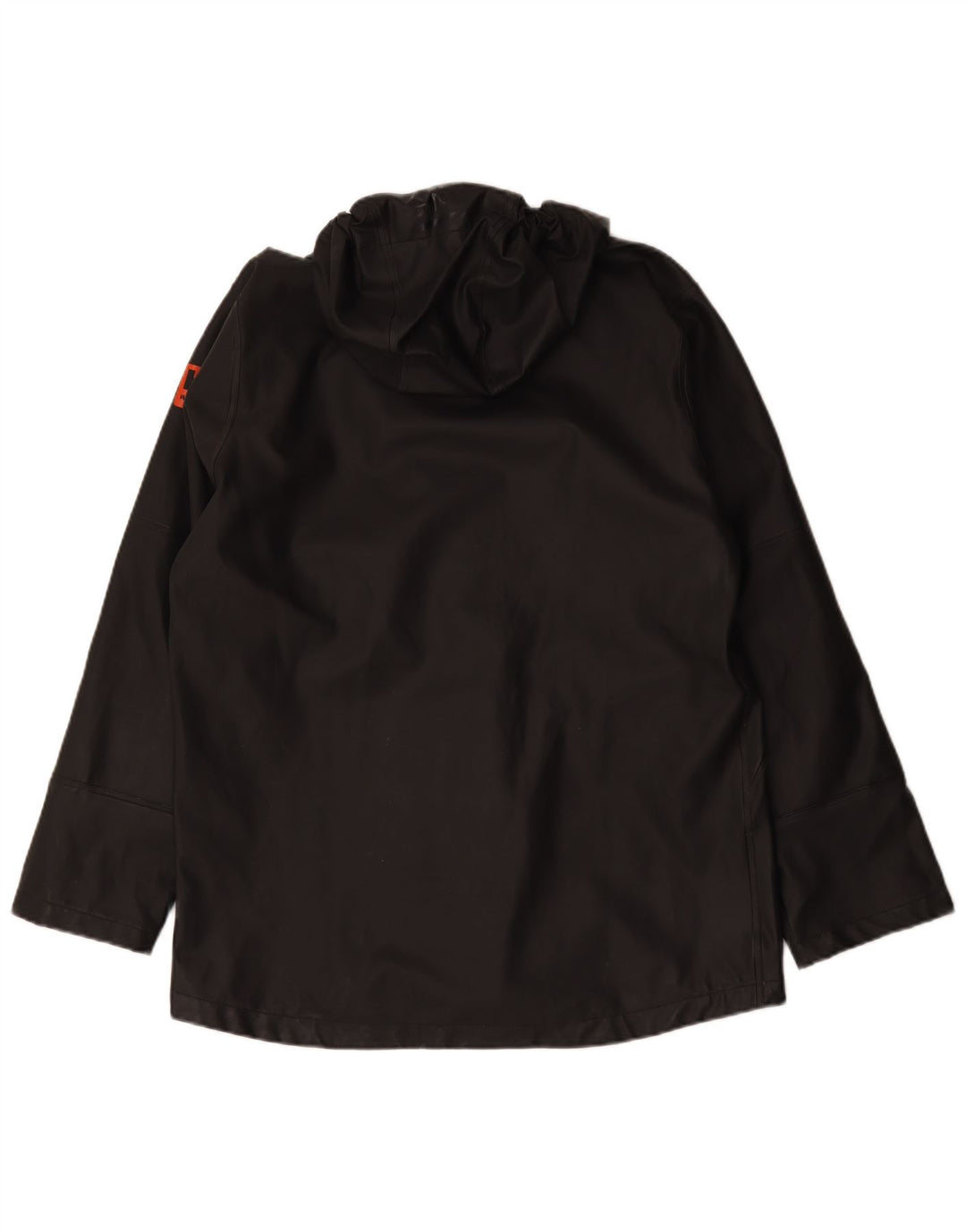 Helly Hansen Mens Hooded Faux Leather Jacket UK 38 Medium Black Polyvinyl