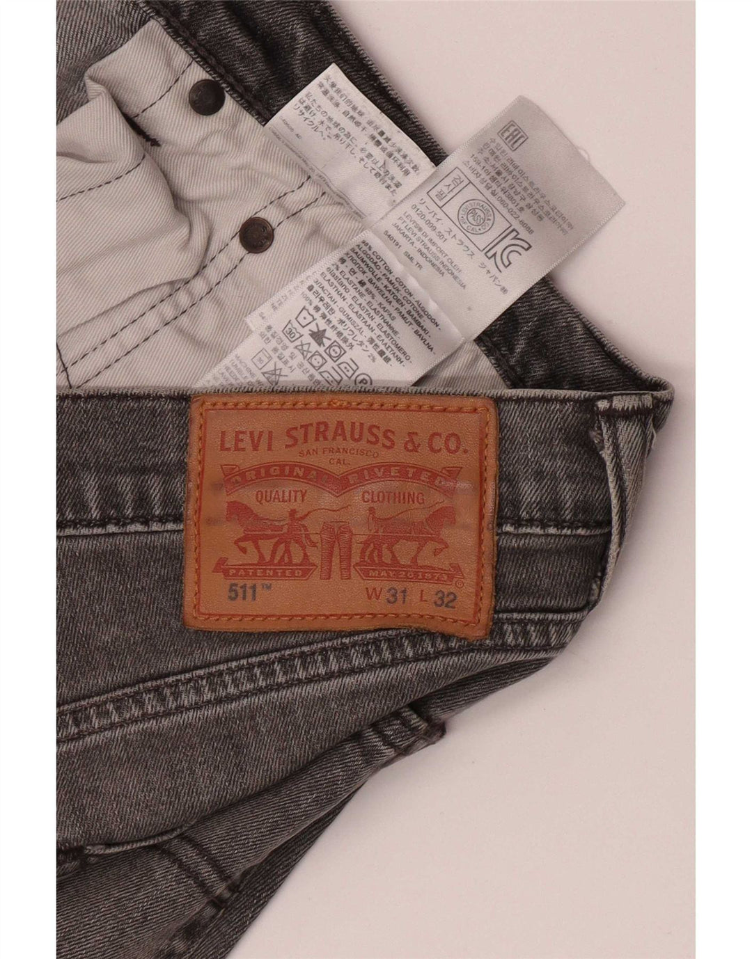 Levi's Uomo 511 Jeans affusolati slim W31 L27 Cotone grigio
