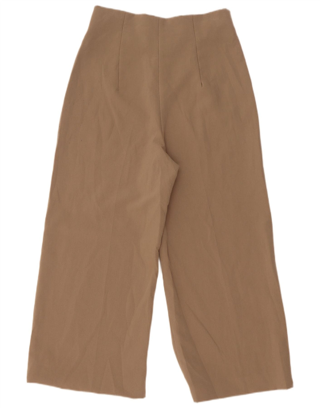Zara Womens Wide Leg Cropped Trousers Medium W29 L25 Beige