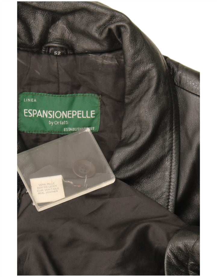 Cappotto in pelle da uomo Orfatti IT 52 XL Pelle nera