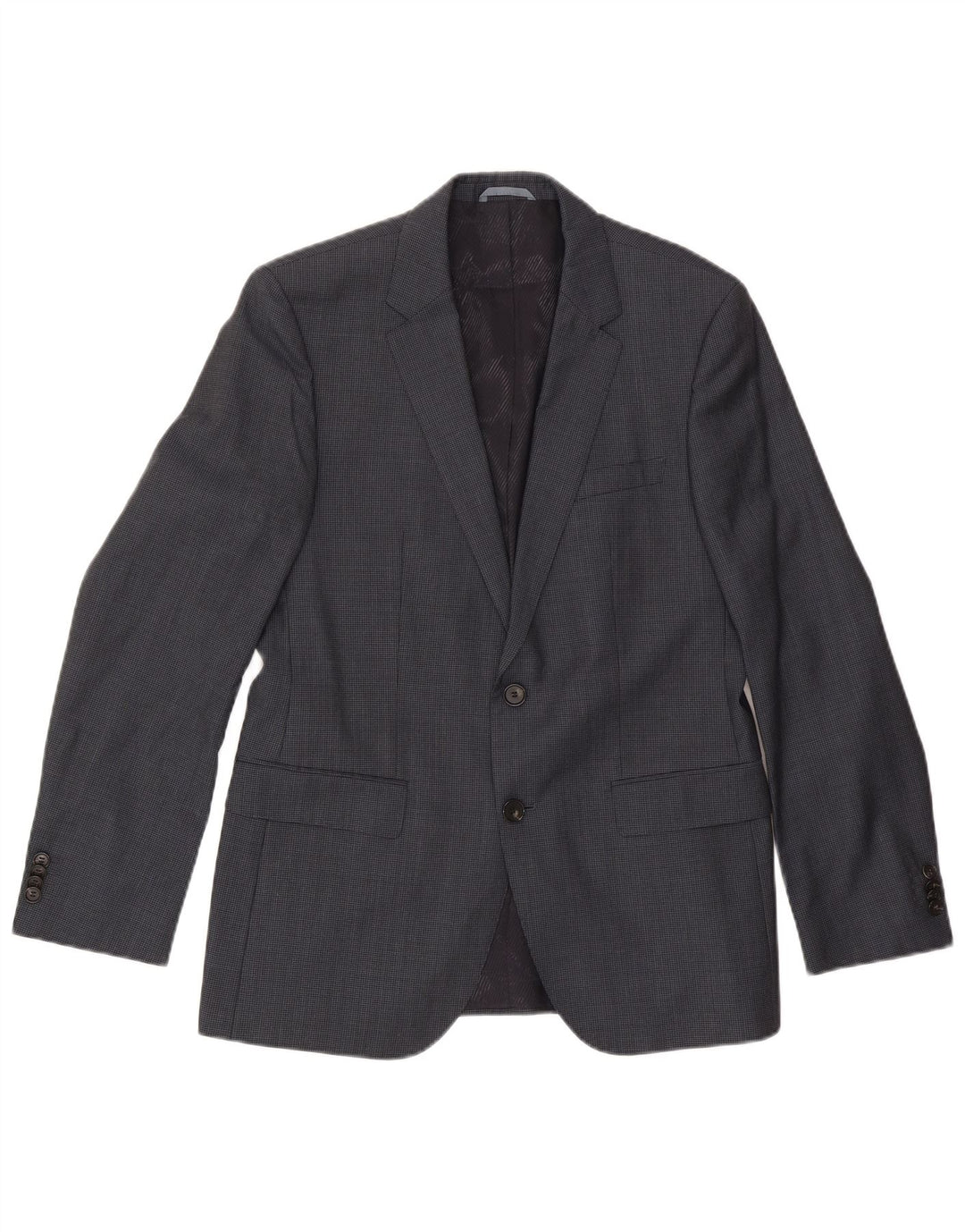 Hugo Boss Herre 2-knaps blazerjakke EU 48 Medium Grey Houndstooth Wool