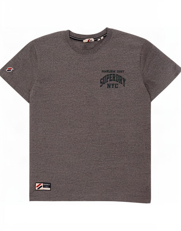 Superdry Mens Graphic T-Shirt Top Medium Grey Flecked Cotton