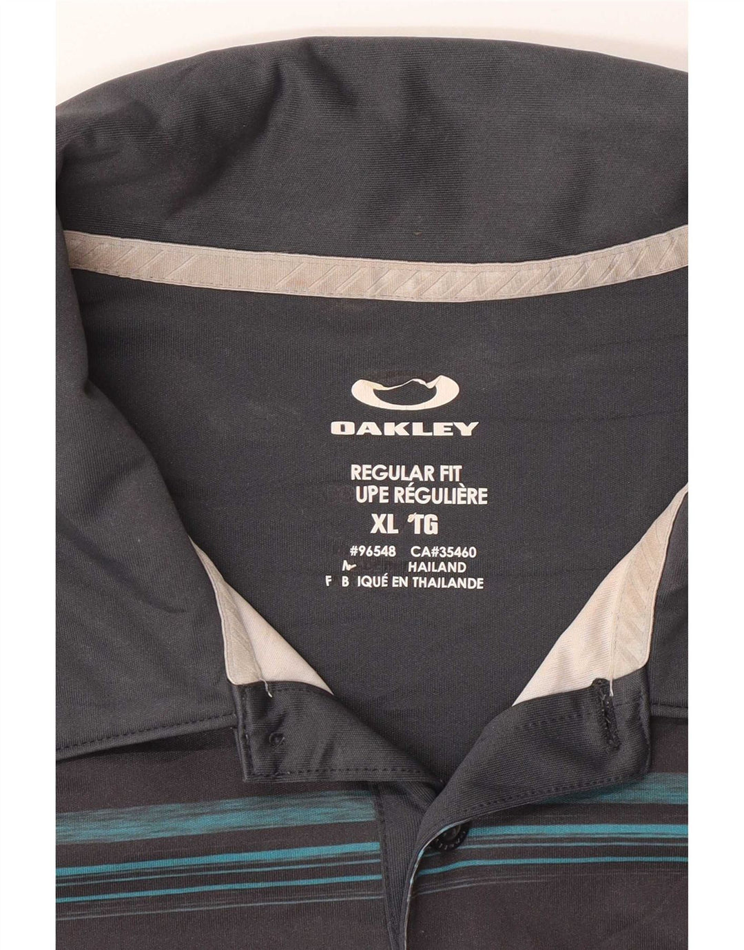 Oakley Mens Regular Fit Polo Shirt XL Grey Striped