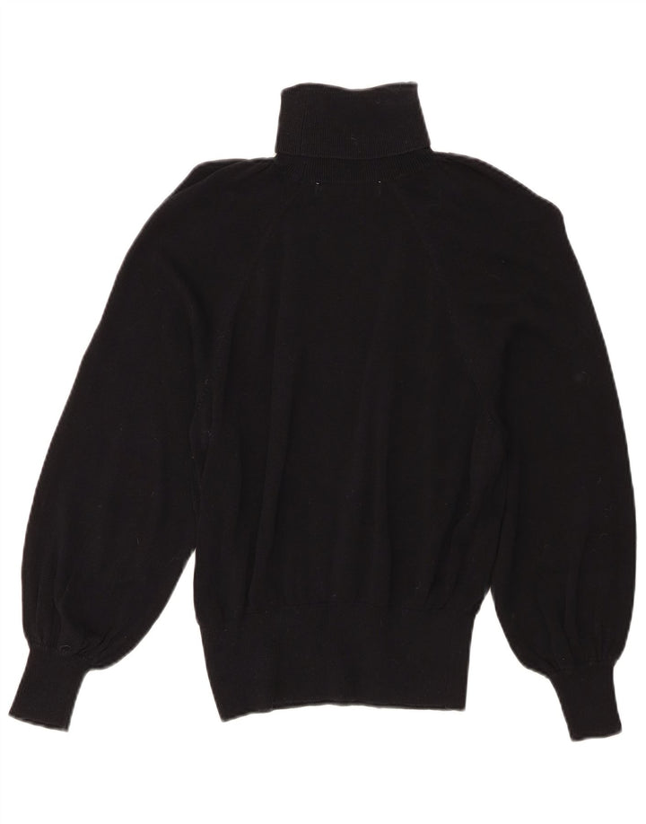 Zara Womens Roll Neck Jumper Sweater UK 10 Small Black Lyocell