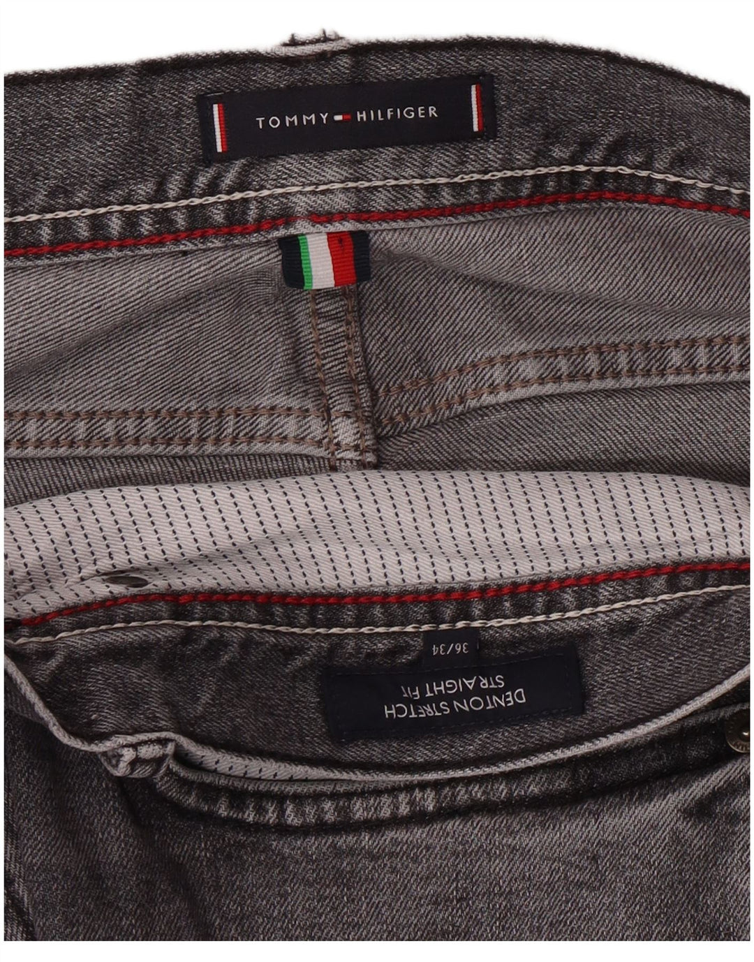TOMMY HILFIGER Mens Denton Straight Jeans W36 L27  Grey