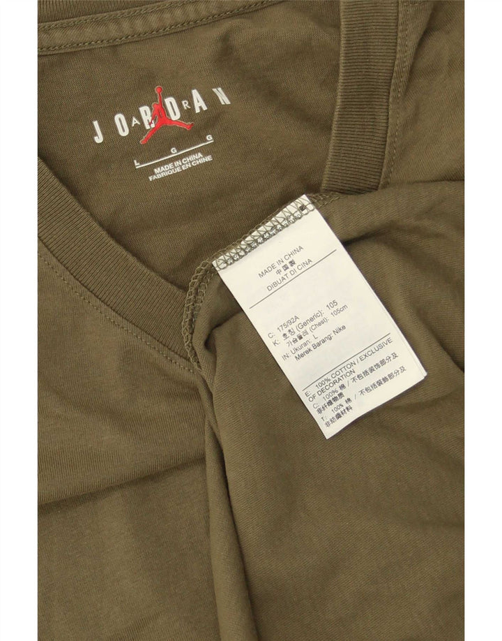 Jordan Herren-T-Shirt mit Grafik, groß, Khaki, Baumwolle