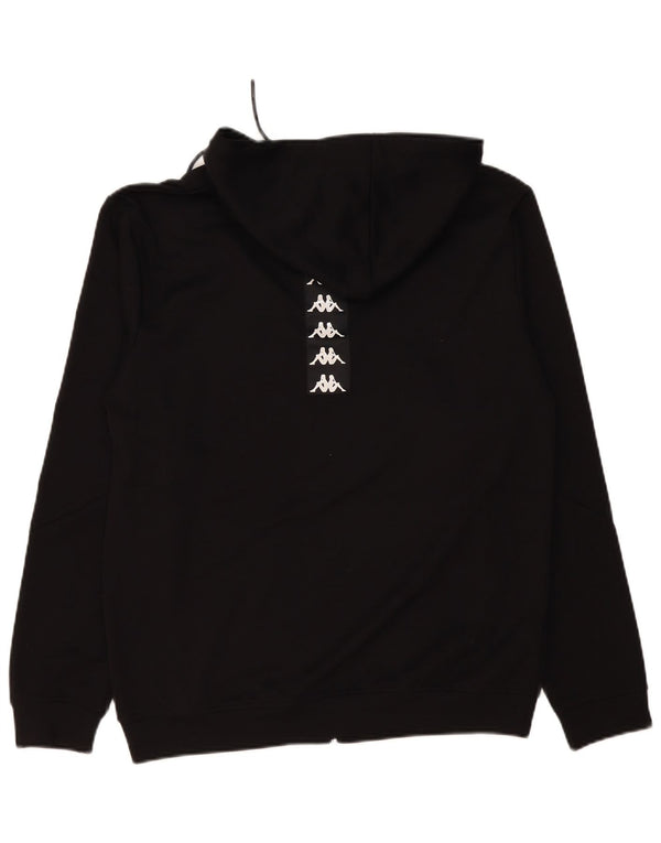 Kappa Mens Graphic Zip Hoodie Sweater Large Black Polyester