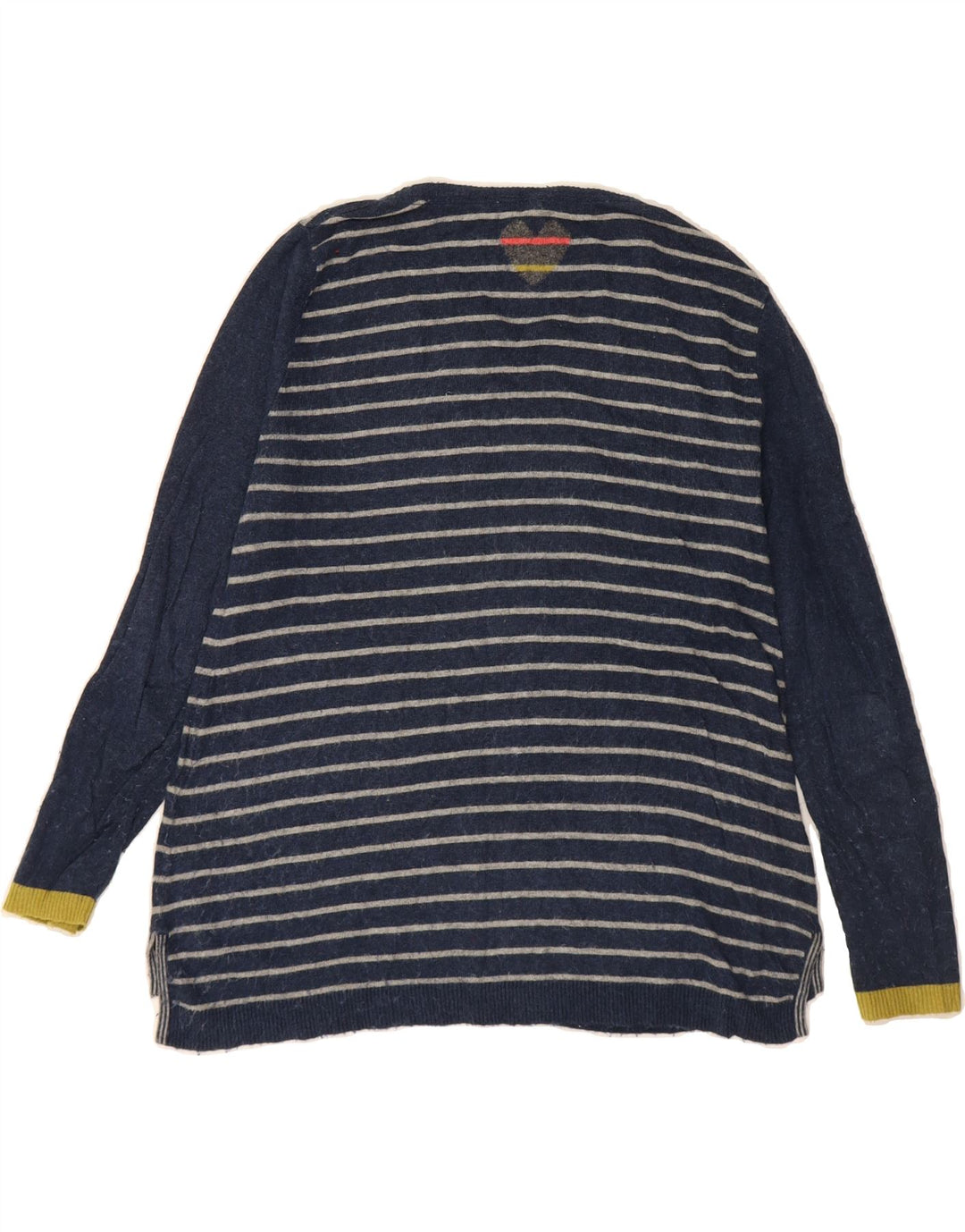 WHITE STUFF Womens Boat Neck Jumper Sweater UK 12 Medium Navy Blue Heart Vintage White Stuff and Second-Hand White Stuff from Messina Hembry 