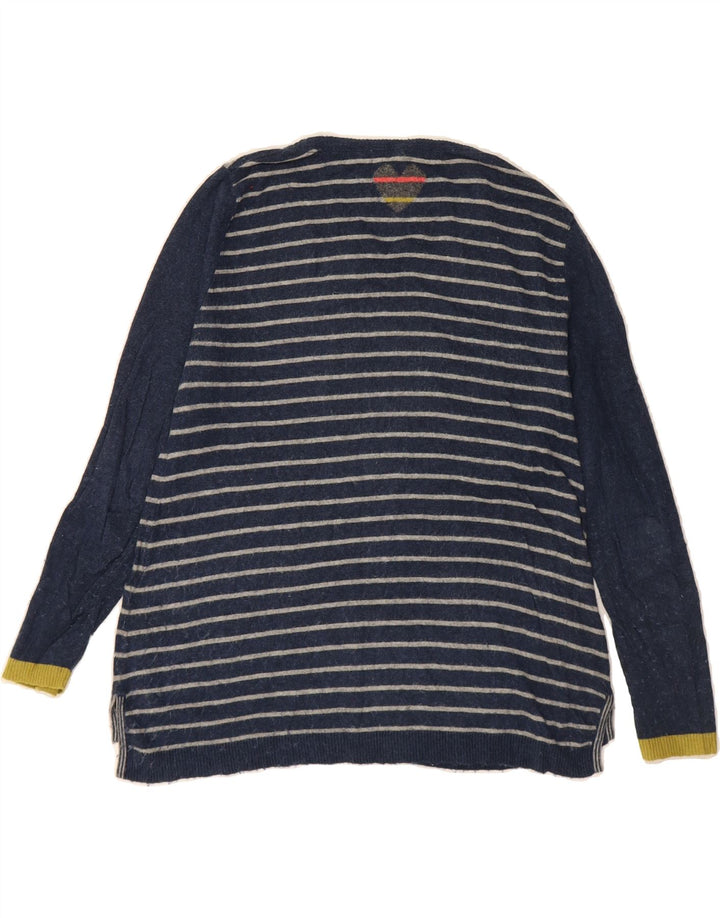 WHITE STUFF Womens Boat Neck Jumper Sweater UK 12 Medium Navy Blue Heart Vintage White Stuff and Second-Hand White Stuff from Messina Hembry 