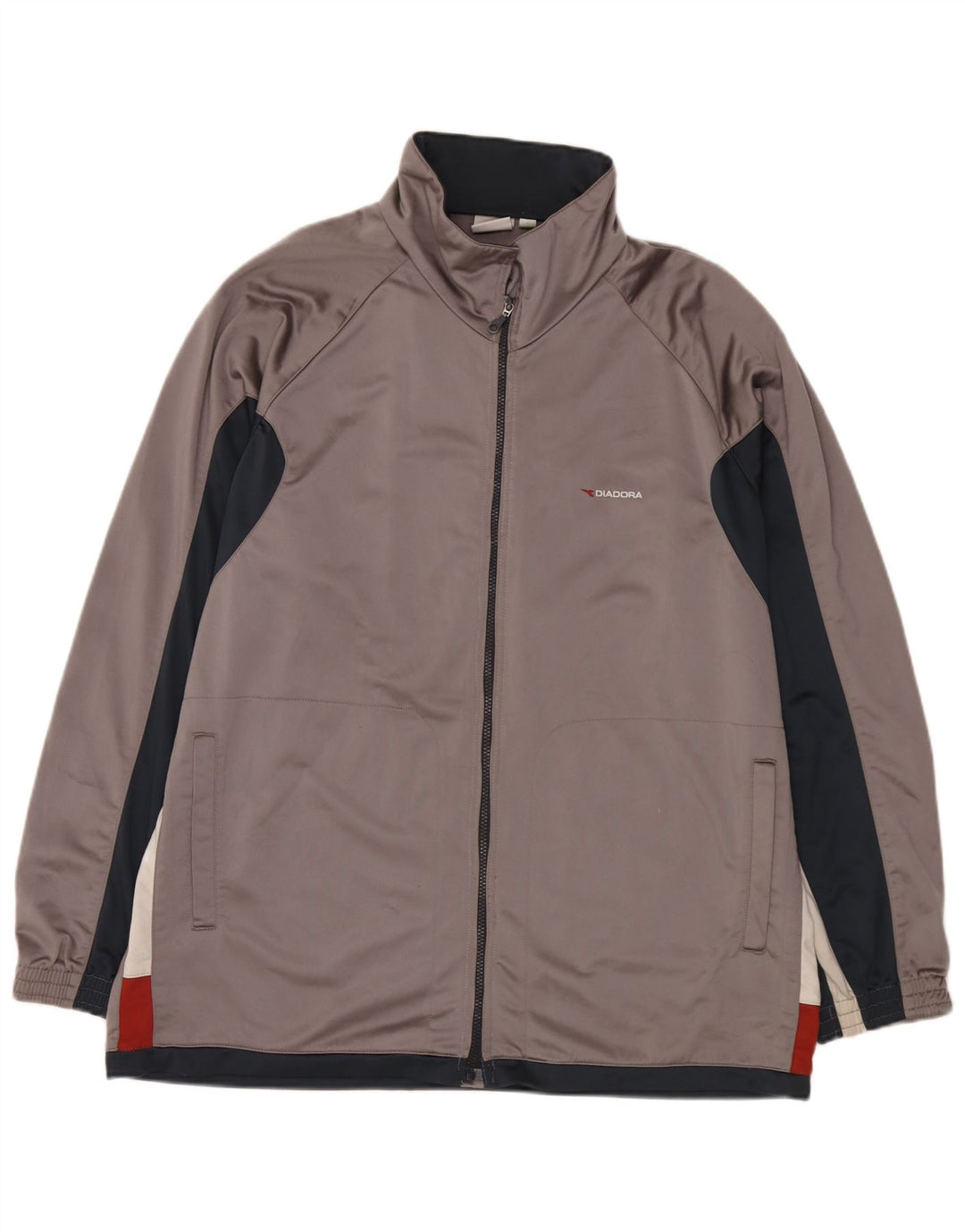 Diadora Mens Tracksuit Top Jacket UK 48 2XL Grey Colourblock Polyester