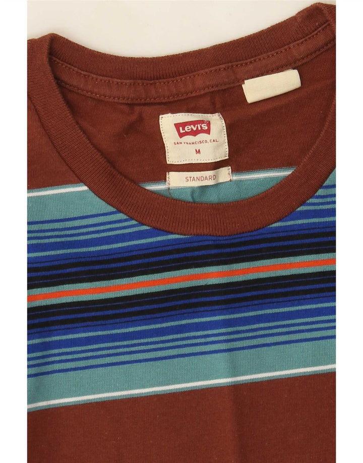 Levi's Mens Standard Fit T-Shirt Top Medium Brown Striped