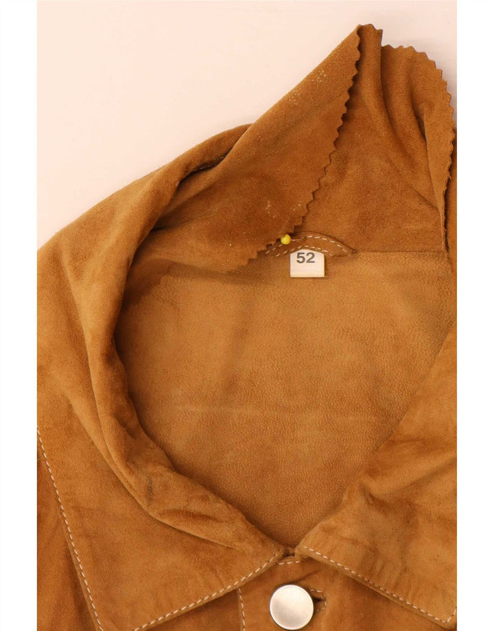 Vintage herre ruskindsjakke IT 52 XL beige læder