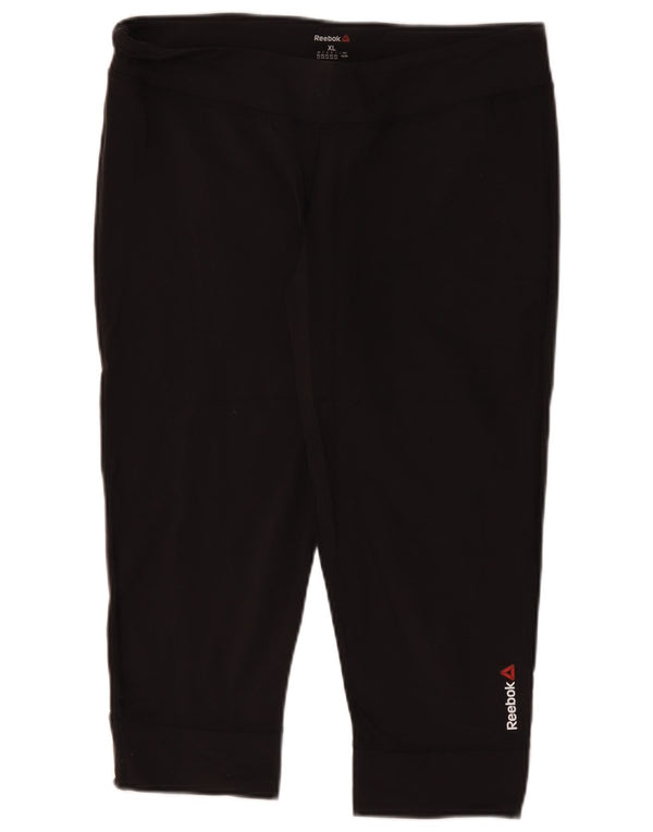 Leggings Capri Reebok da donna UK 18 XL nylon nero