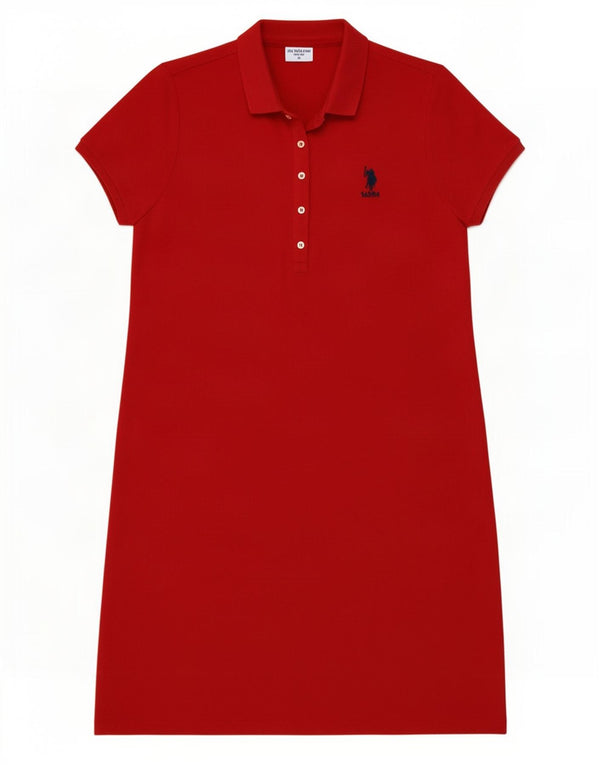 U.S. Polo Assn. Womens Polo Dress UK 14 Large Red Cotton