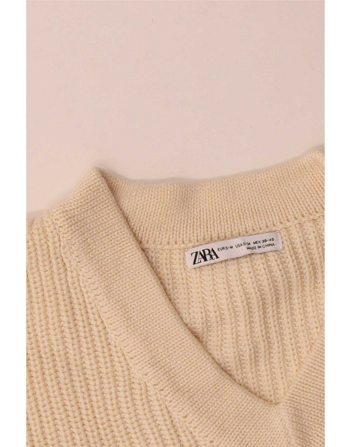 Zara Mens Relaxed Fit Vest Tank Top Medium Beige Cotton