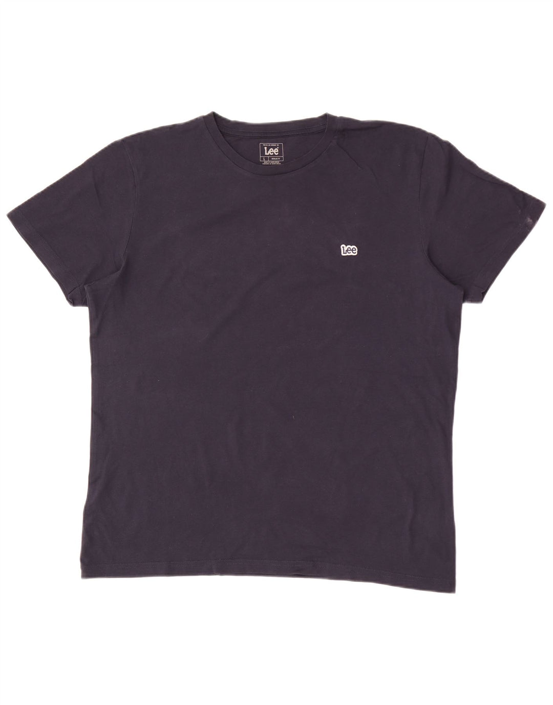 Lee Mens Regular Fit T-Shirt Top Large Navy Blue Cotton