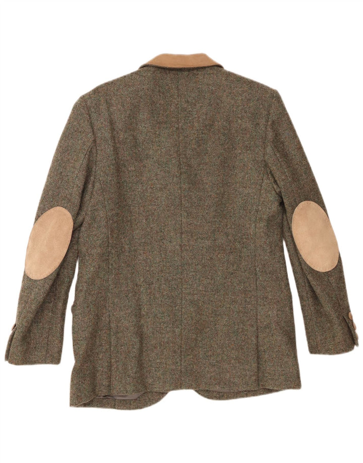 Jachetă Blazer Vintage pentru femei cu 4 nasturi UK 12 Medium Khaki Colorblock