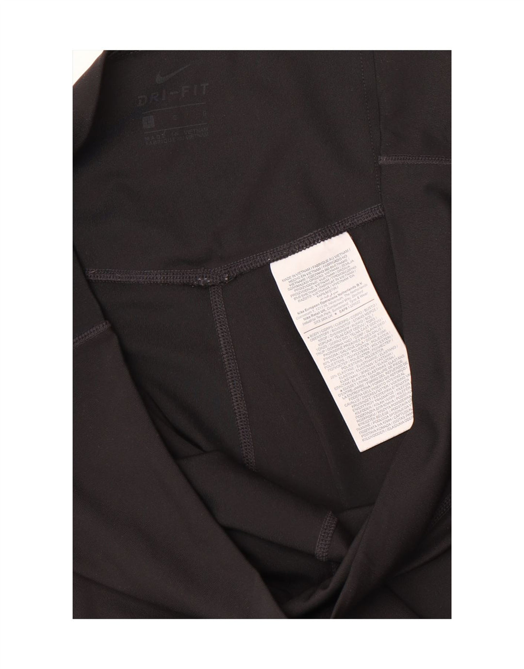 Nike Womens Dri Fit Graphic Leggings UK 14 Large  Black Polyester
