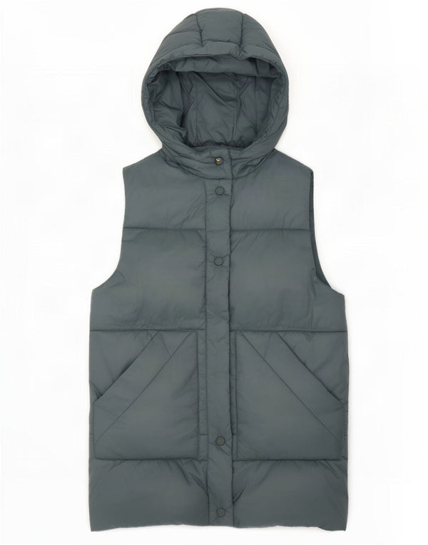 Zara Girls Hooded Gilet Gilet 9-10 Years Grey Polyamide