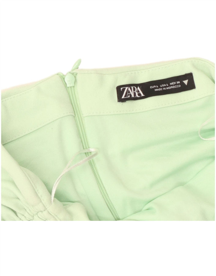 Zara Womens Straight Skirt Large W30  Green