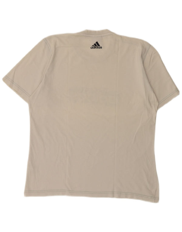 Adidas Grafisk T-shirt top til mænd Medium hvid bomuld