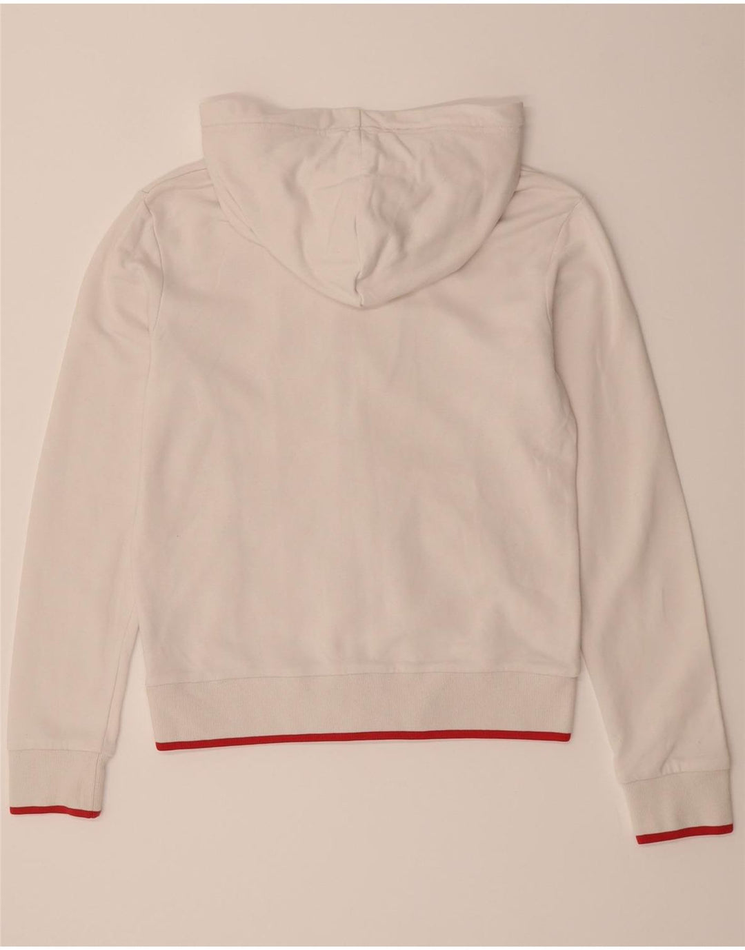 KAPPA Womens Zip Hoodie Sweater UK 14 Medium White Cotton Vintage Kappa and Second-Hand Kappa from Messina Hembry 