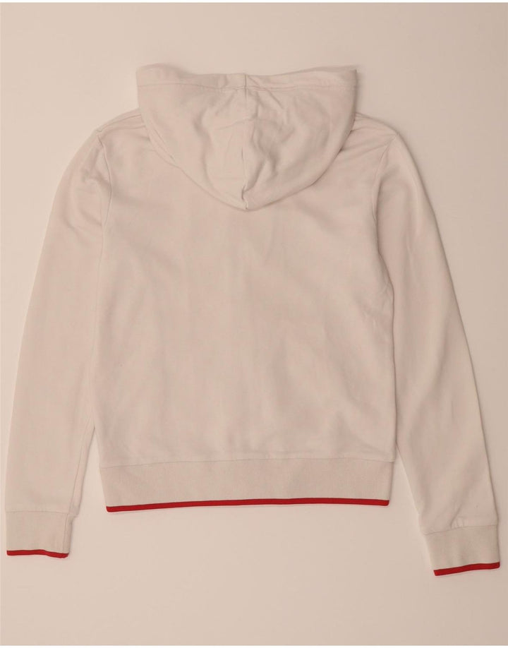 KAPPA Womens Zip Hoodie Sweater UK 14 Medium White Cotton Vintage Kappa and Second-Hand Kappa from Messina Hembry 