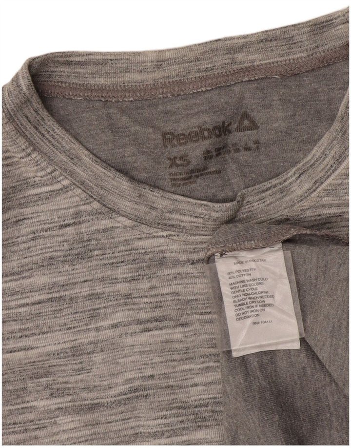 Reebok Womens Top Long Sleeve UK 6 XS Grey Flecked Polyester