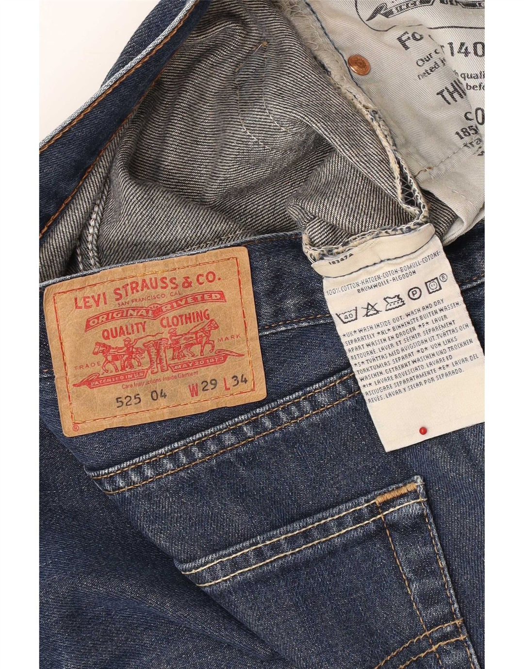 Мужские джинсы Levi's 525 Bootcut W29 L34 синие, хлопок