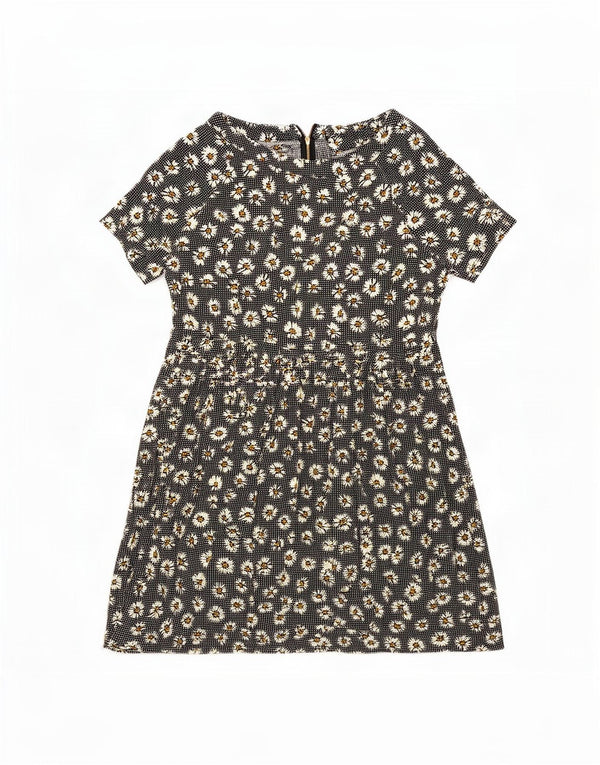 Rochie A-Line Topshop pentru femei UK 12 Medium Black Floral Viscose