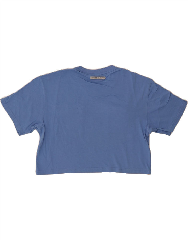 FILA Womens Oversized Crop T-Shirt Top UK 14 Medium Blue Vintage Fila and Second-Hand Fila from Messina Hembry 
