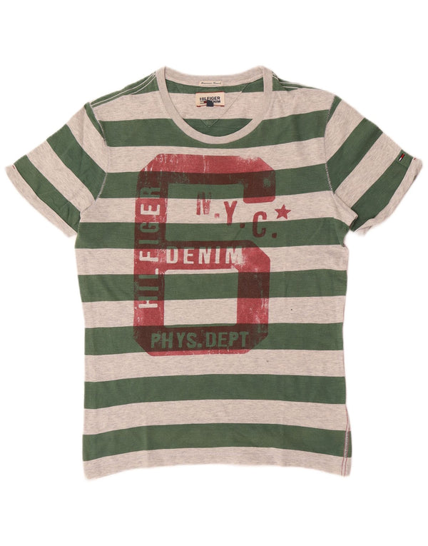 Tricou grafic Tommy Hilfiger pentru bărbați Top mic din bumbac cu dungi verzi