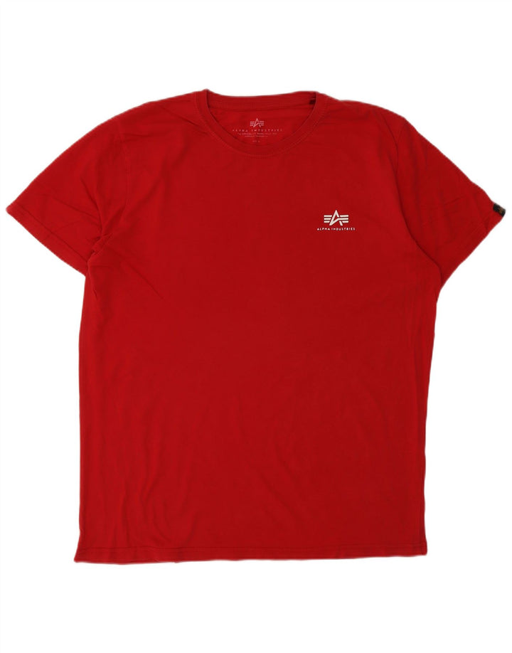 Alpha Industries Herre Grafisk T-Shirt Top XL Rød
