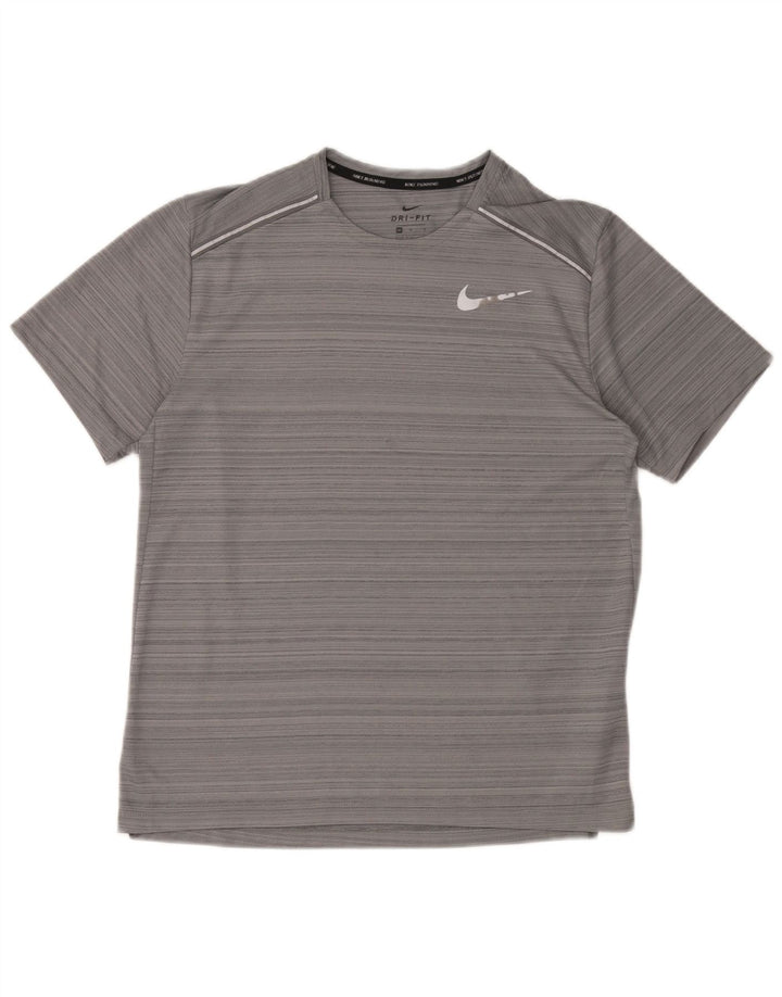 Ανδρικό T-Shirt Nike Dri Fit Τοπ μεσαίου γκρι ριγέ πολυεστέρα