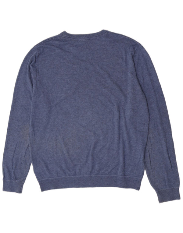 Napapijri Herren Geographic V-Ausschnitt Pullover Pullover XL Blaue Viskose